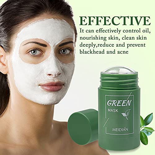 2PCS Green Tea Mask,Blackhead Peel Off Mask Purifying Clay Stick Facial Mask,...