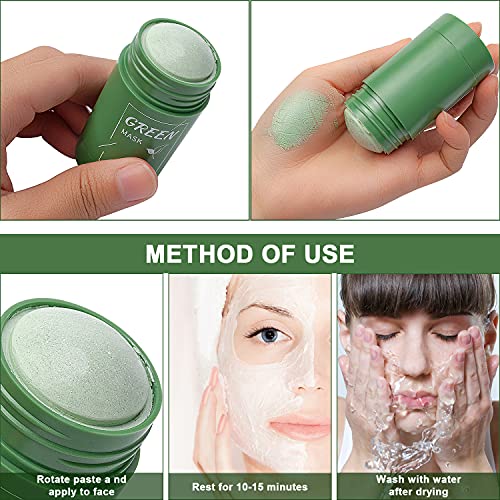 2PCS Green Tea Mask,Blackhead Peel Off Mask Purifying Clay Stick Facial Mask,...