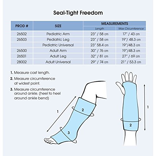 Brownmed Seal-Tight Adult Freedom Cast Protector – Latex-Free Waterproof Cast...