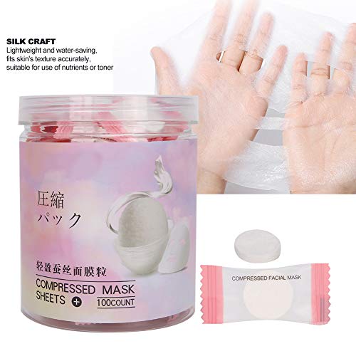 100pcs Compressed Facial Mask Sheet with Silk Porous Technology, Disposable M...