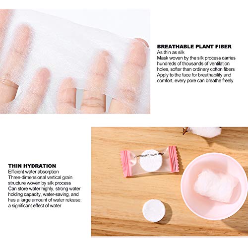 100pcs Compressed Facial Mask Sheet with Silk Porous Technology, Disposable M...