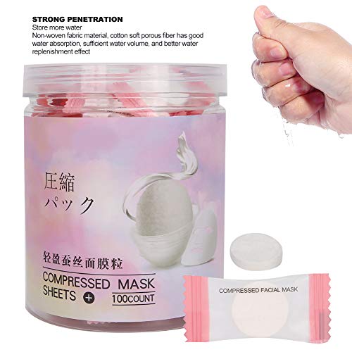 100pcs Compressed Facial Mask Sheet with Silk Porous Technology, Disposable M...