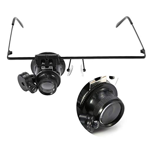 Eye Glasses Magnifier, 20X Magnification Single Eyeglass Magnifying Tool, LED...