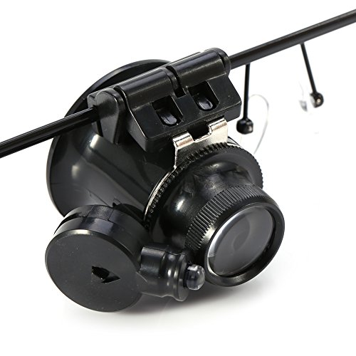 Eye Glasses Magnifier, 20X Magnification Single Eyeglass Magnifying Tool, LED...