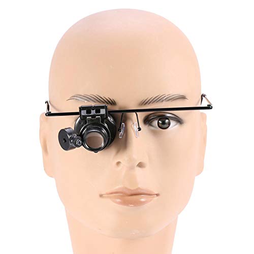 Eye Glasses Magnifier, 20X Magnification Single Eyeglass Magnifying Tool, LED...