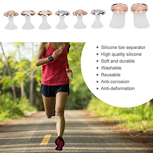 Toe Separator, 8 Pcs Washable Reusable Toe Separation Tool Pedicure Care, Sil...