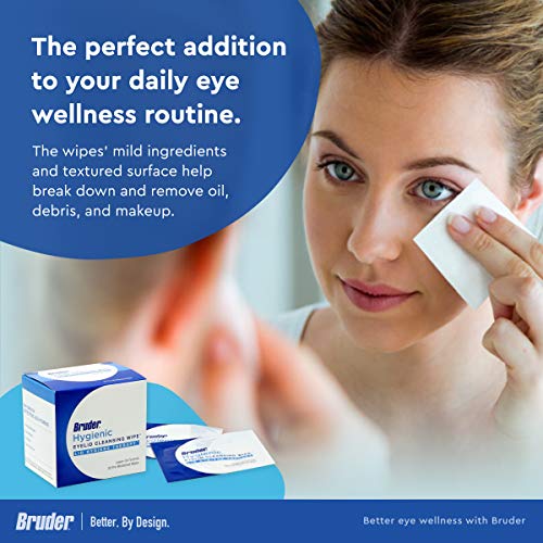 Bruder Hygienic Eyelid Cleansing Wipes | Rinse-Free Exfoliating Wipes Remove ...