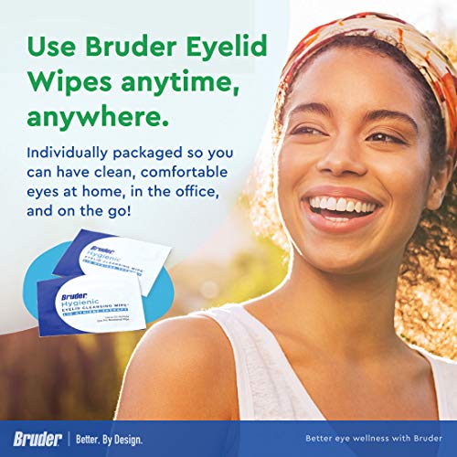 Bruder Hygienic Eyelid Cleansing Wipes | Rinse-Free Exfoliating Wipes Remove ...