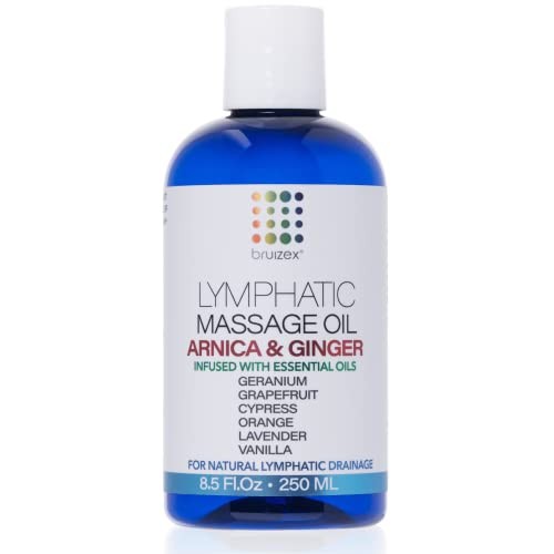 Lymphatic Massage Ginger Oil with Arnica and Massager for Manual Lymphatic Dr...