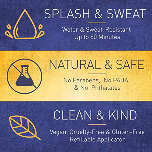 Brush On Block Mineral Sunscreen Powder, Refillable Broad-Spectrum SPF 30, Sa...