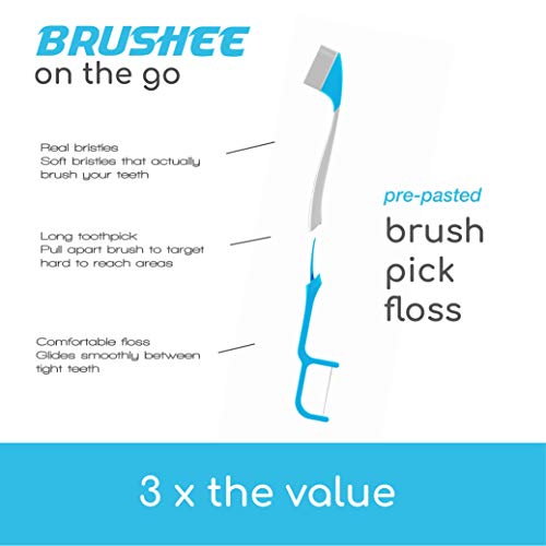 Brushee - The Evolution Of Oral Care | 3-in-1 Tool (Pre-Pasted Mini-Brush + F...