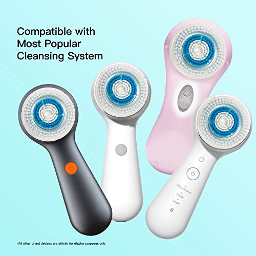 Brushmo Facial Cleansing Brush Heads compatible with Deep Pore Brush Head, 4 ...