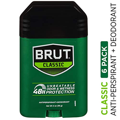 BRUT, Antiperspirant Deodorant, Solid, Classic, 2 oz., (6 Pack)
