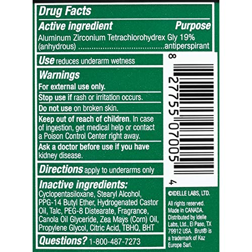 BRUT, Antiperspirant Deodorant, Solid, Classic, 2 oz., (6 Pack)