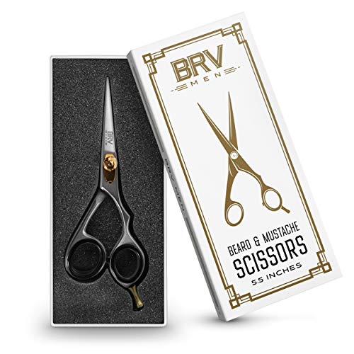 BRV MEN Mustache & Beard Scissors - 5.5" - 100% German Stainless Steel - Prof...