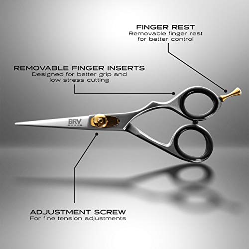 BRV MEN Mustache & Beard Scissors - 5.5" - 100% German Stainless Steel - Prof...