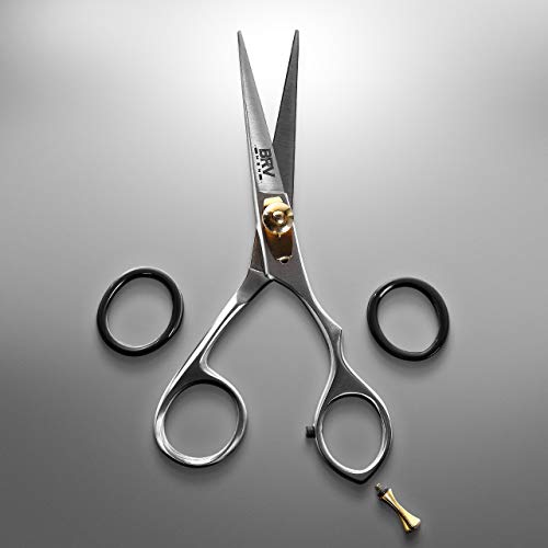 BRV MEN Mustache & Beard Scissors - 5.5" - 100% German Stainless Steel - Prof...