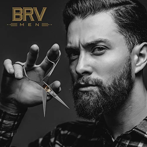 BRV MEN Mustache & Beard Scissors - 5.5" - 100% German Stainless Steel - Prof...