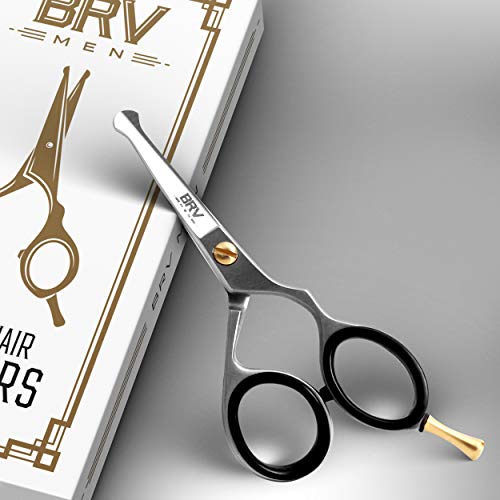 BRV MEN Rounded-Tip Blunt Scissors - Facial Hair, Beard, Mustache, Nose Hair,...