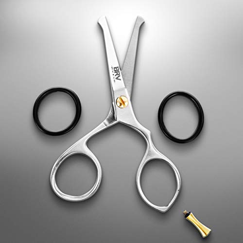 BRV MEN Rounded-Tip Blunt Scissors - Facial Hair, Beard, Mustache, Nose Hair,...