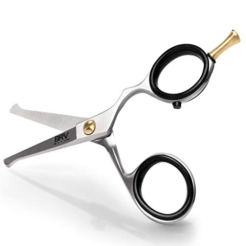 BRV MEN Rounded-Tip Blunt Scissors - Facial Hair, Beard, Mustache, Nose Hair,...
