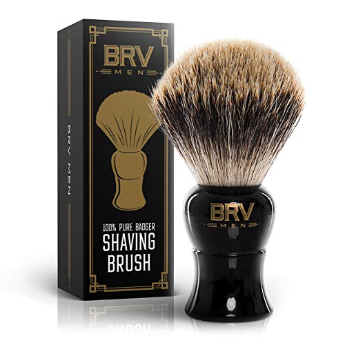 BRV MEN Shaving Brush LARGE - Pure Badger Hair - Badger Brush - Rich Lather -...