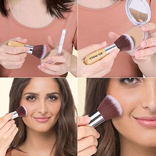 BS-MALL Makeup Brush Set 11Pcs Bamboo Synthetic Kabuki Brush Set Foundation P...