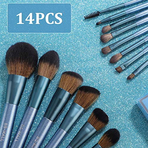 BS-MALL Makeup Brush Set 14Pcs Premium Synthetic Professional Makeup Brushes ...