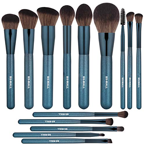 BS-MALL Makeup Brush Set 14Pcs Premium Synthetic Professional Makeup Brushes ...