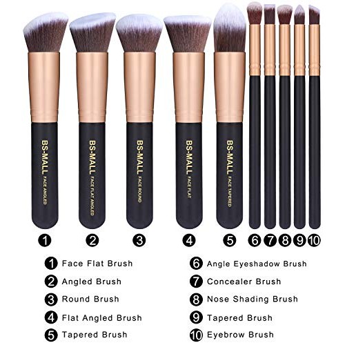 BS-MALL Makeup Brushes Premium Makeup Brush Set Synthetic Kabuki Cosmetics Fo...