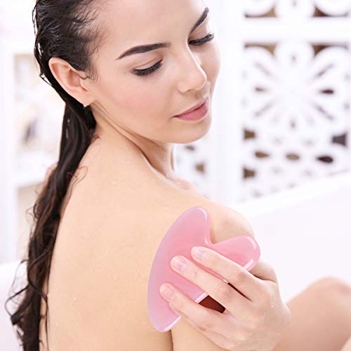 Gua Sha, Gua Sha Facial Tools, Gua Sha Trigger Point Massager Tool with Smoot...