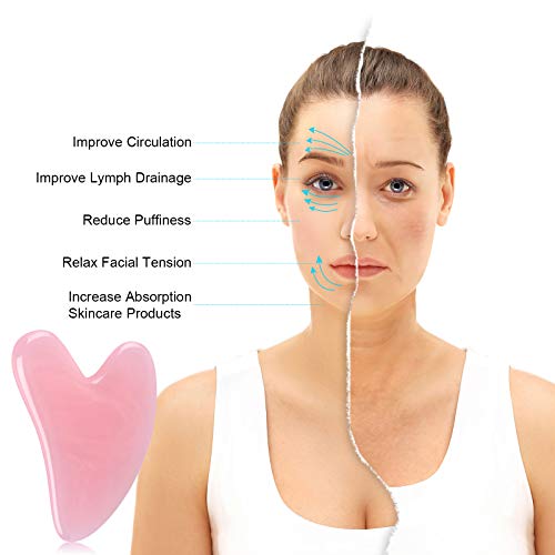 Gua Sha, Gua Sha Facial Tools, Gua Sha Trigger Point Massager Tool with Smoot...