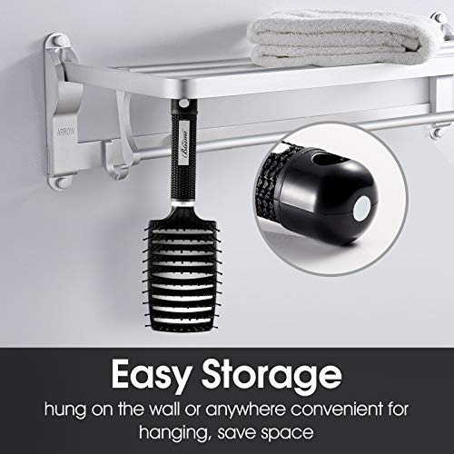 Hair Brush, Curved Vented Brush Faster Blow Drying, Professional Curved Vent ...