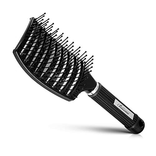 Hair Brush, Curved Vented Brush Faster Blow Drying, Professional Curved Vent ...