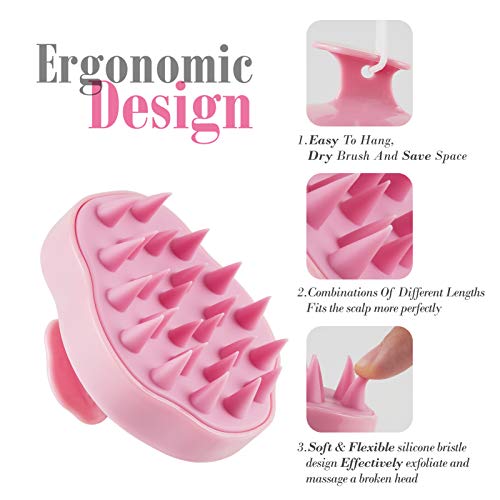 Hair Scalp Massager Shampoo Brush，Soft Silicone Hair Brush for Wet Dry Oily ...