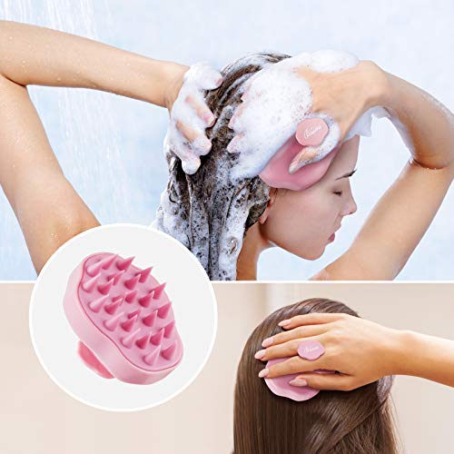 Hair Scalp Massager Shampoo Brush，Soft Silicone Hair Brush for Wet Dry Oily ...