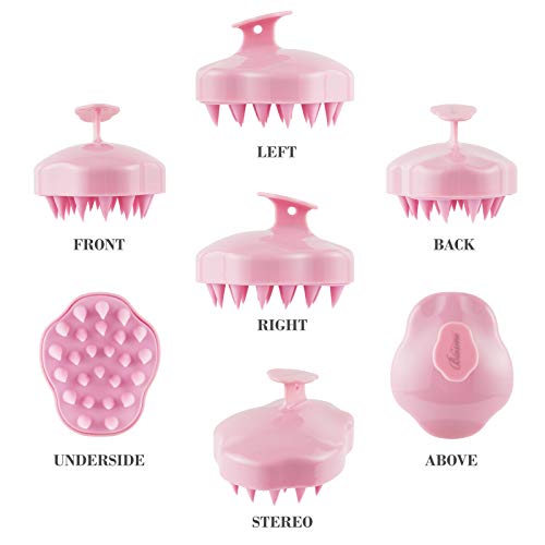 Hair Scalp Massager Shampoo Brush，Soft Silicone Hair Brush for Wet Dry Oily ...
