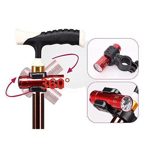 Folding Walking Cane Seat Sturdy Adjustable Height with LED Light Cushion for...