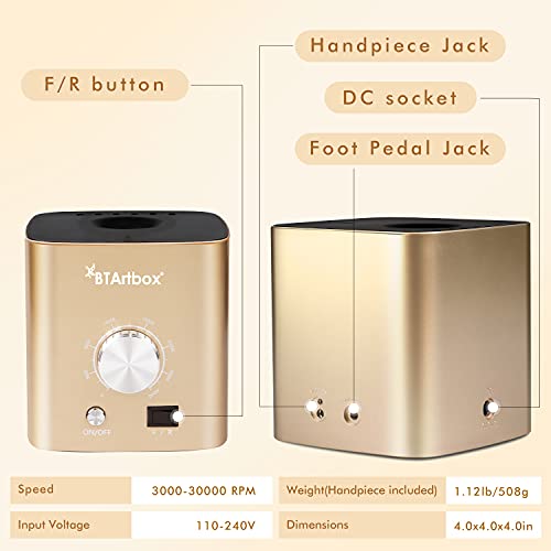 Nail Drill for Acrylic Nails, Professional Nail Drill Machine with Foot Pedal...