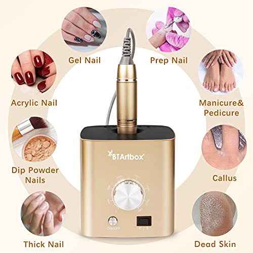 Nail Drill for Acrylic Nails, Professional Nail Drill Machine with Foot Pedal...