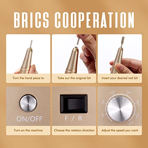 Nail Drill for Acrylic Nails, Professional Nail Drill Machine with Foot Pedal...