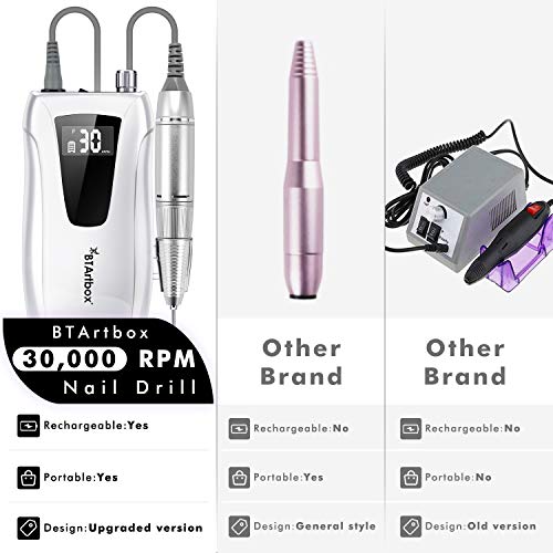 Professional Portable Nail Drill - Efile Nail Drill, BTArtbox 30000RPM Nail D...