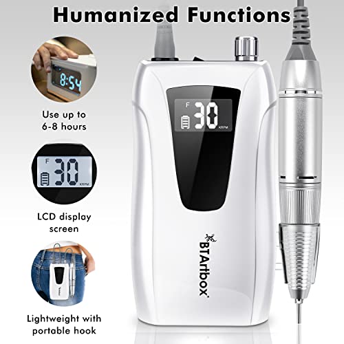 Professional Portable Nail Drill - Efile Nail Drill, BTArtbox 30000RPM Nail D...