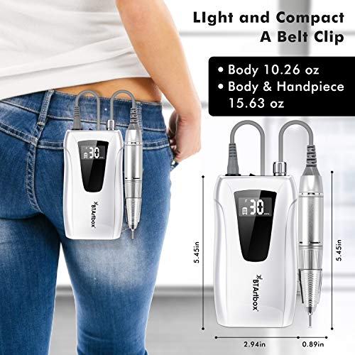 Professional Portable Nail Drill - Efile Nail Drill, BTArtbox 30000RPM Nail D...