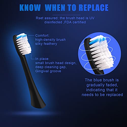 BTFO Sonic Electric Toothbrush with 5 Modes, 2pcs Replacement Brush Heads USB...