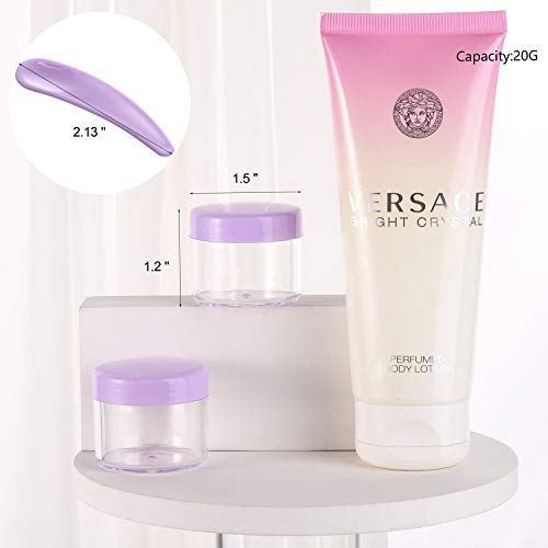 100 Count Sample Jars 20g Plastic Sample Container with Lids and 10 Pieces Co...