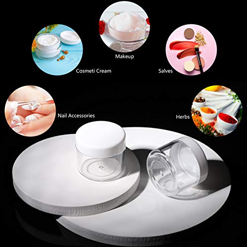 100 Count Sample Jars 20g Plastic Sample Container with Lids and 10 Pieces Co...
