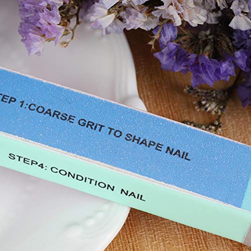12 Pieces 7 Way Nail File and Buffer Block Professional Nail Buffering Files ...