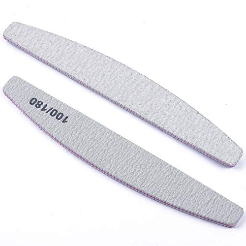 25 Pieces 100/180 Grits Nail Files and Buffers Professional Double Sided Emer...