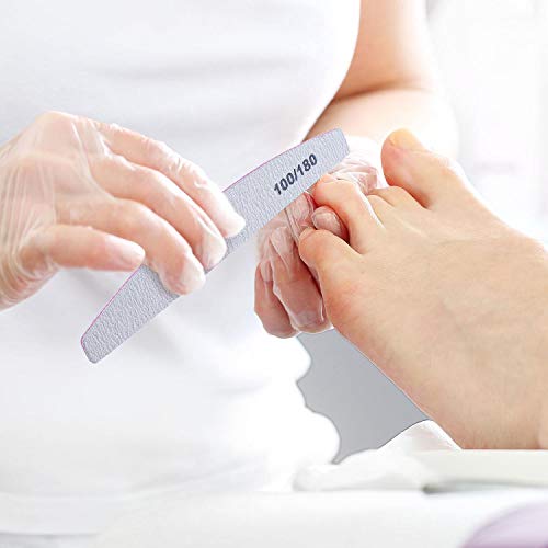 25 Pieces 100/180 Grits Nail Files and Buffers Professional Double Sided Emer...
